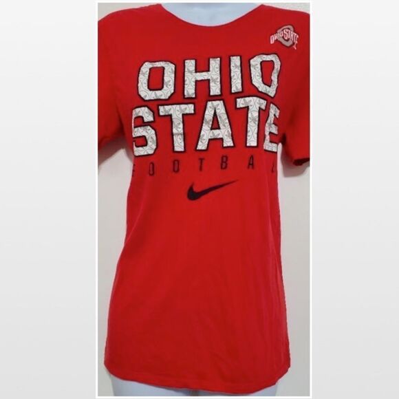 Nike Tee Shirt Womens Small Ohio State Football Red White Top - Picture 2 of 12